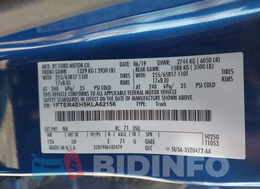 1FTER4EH5KLA62156 Photo# 9