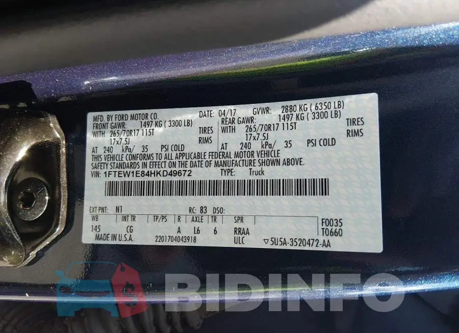 1FTEW1E84HKD49672 Photo# 9