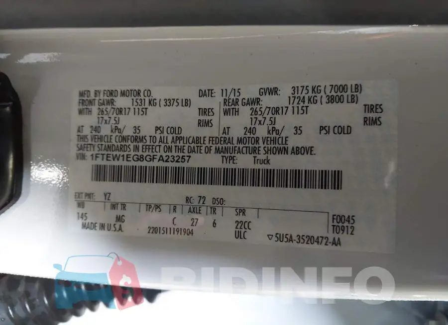 1FTEW1EG8GFA23257 Photo# 9