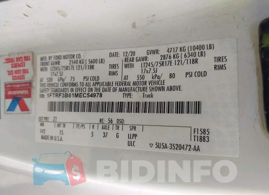 1FTRF3B61MEC54978 Photo# 9
