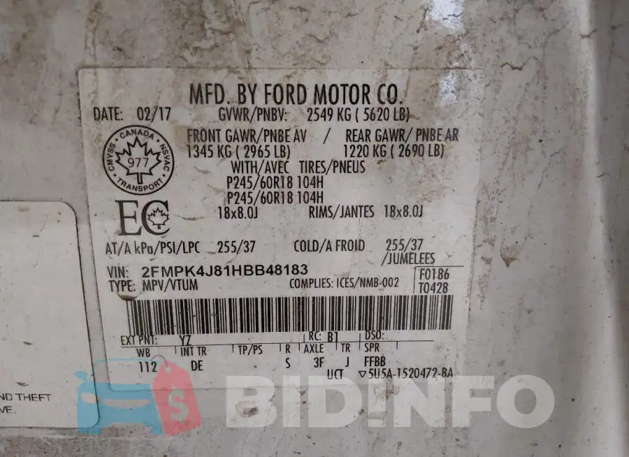 2FMPK4J81HBB48183 Photo# 9