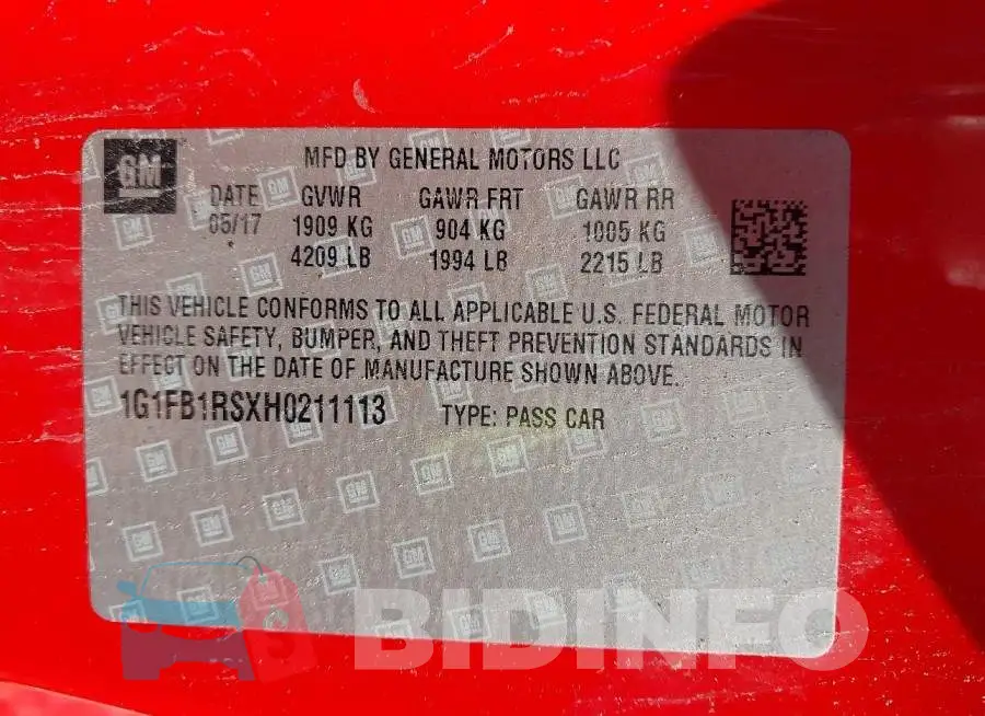 1G1FB1RSXH0211113 Photo# 9