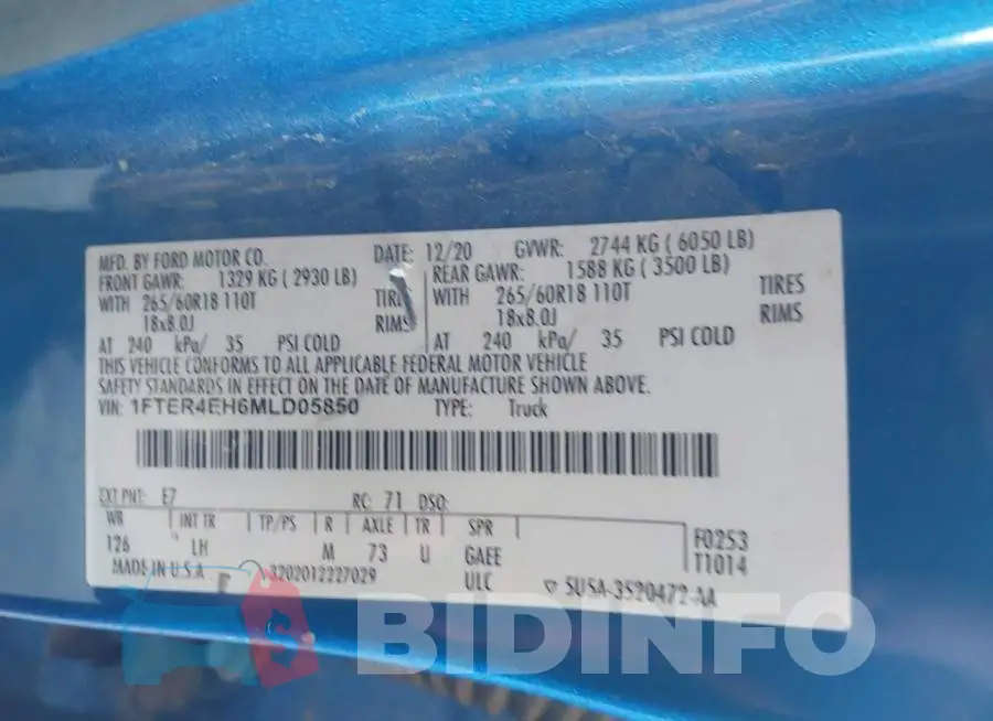 1FTER4EH6MLD05850 Photo# 9