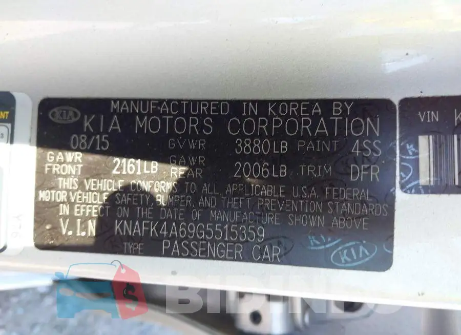 KNAFK4A69G5515359 Photo# 9