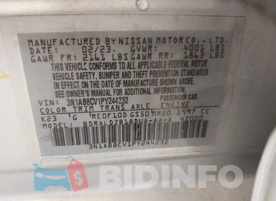 3N1AB8CV1PY244232 Photo# 9