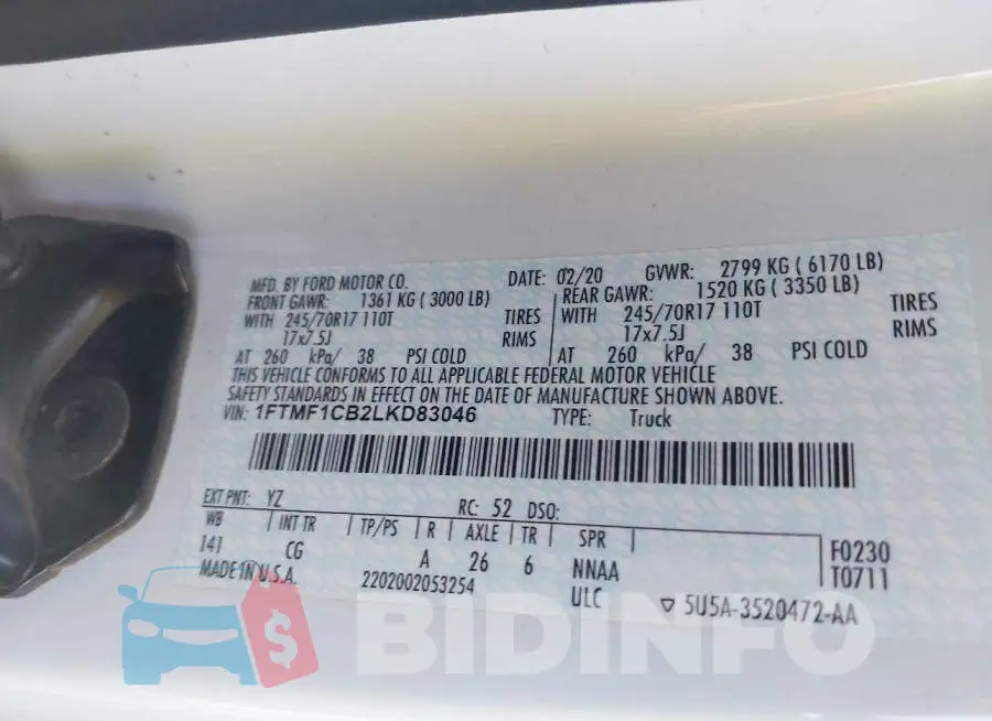 1FTMF1CB2LKD83046 Photo# 9
