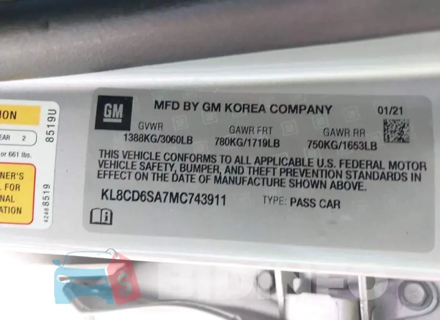 KL8CD6SA7MC743911 Photo# 9