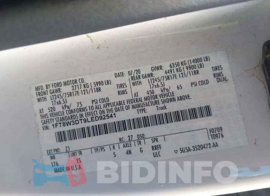 1FT8W3DT9LED92541 Photo# 9