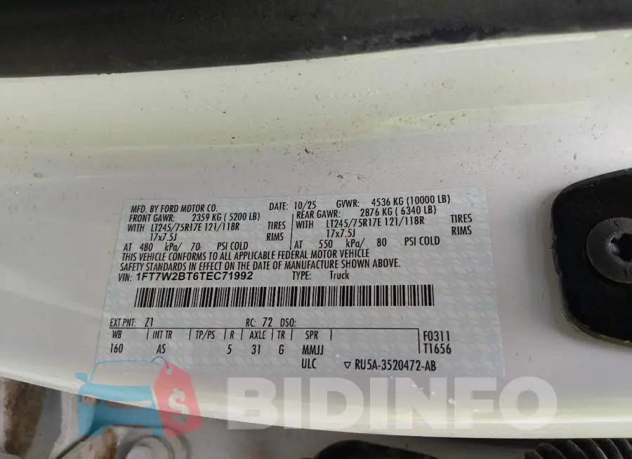 1FT7W2BT6TEC71992 Photo# 9