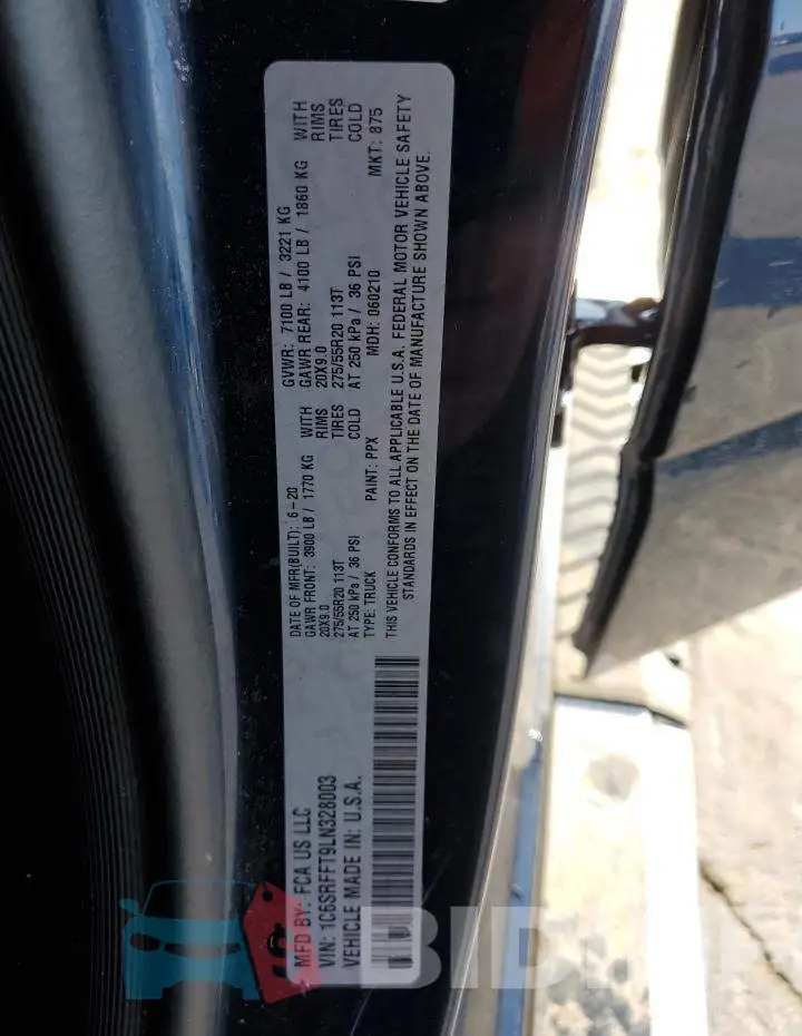 1C6SRFFT9LN328003 Photo# 12