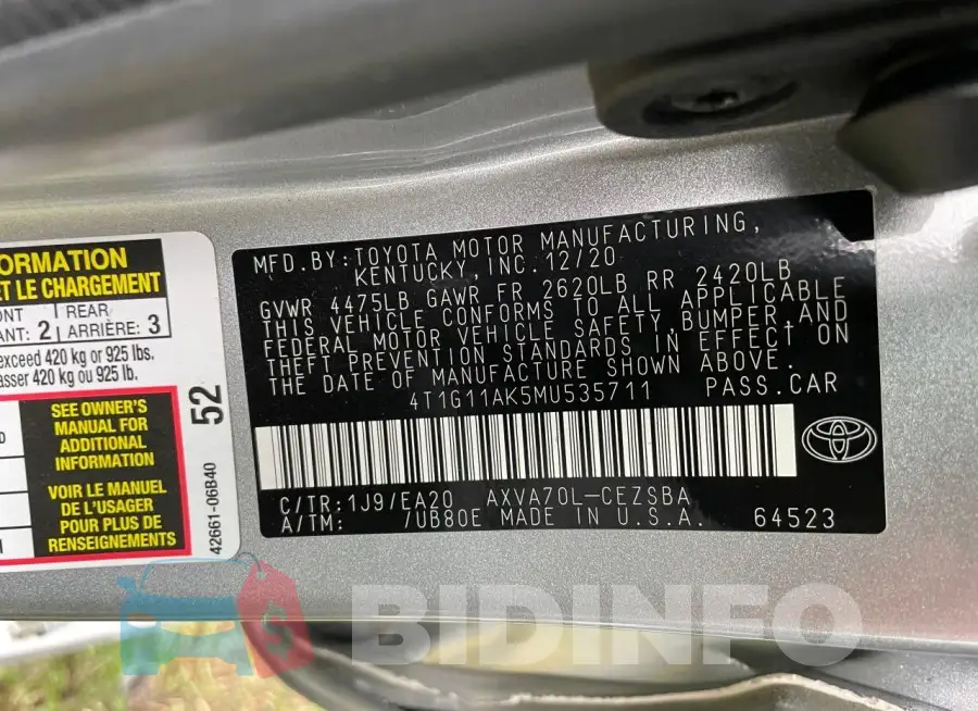 4T1G11AK5MU535711 Photo# 10