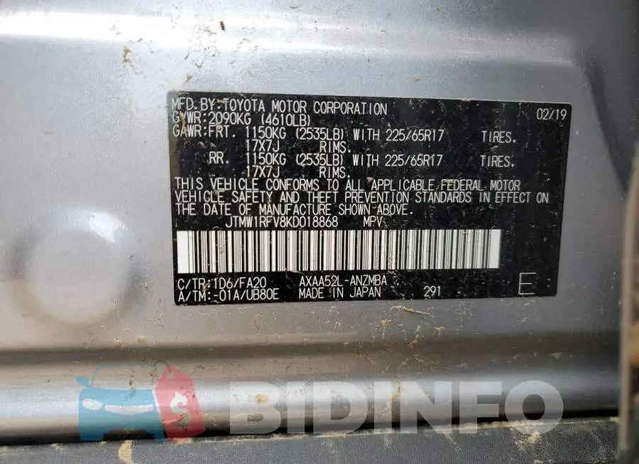 JTMW1RFV8KD018868 Photo# 13