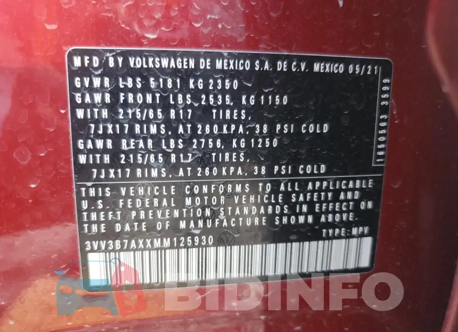 3VV3B7AXXMM125930 Photo# 12