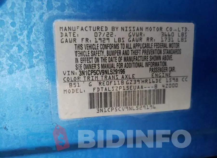 3N1CP5CV9NL529196 Photo# 12
