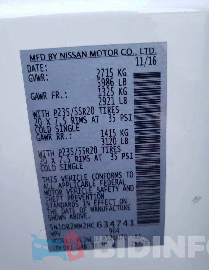 5N1DR2MM2HC634741 Photo# 13