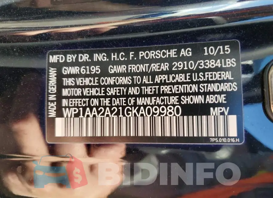 WP1AA2A21GKA09980 Photo# 13