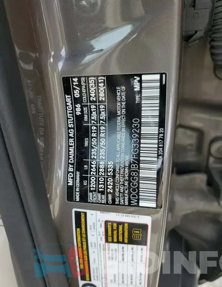 WDCGG8JB7FG339230 Photo# 12