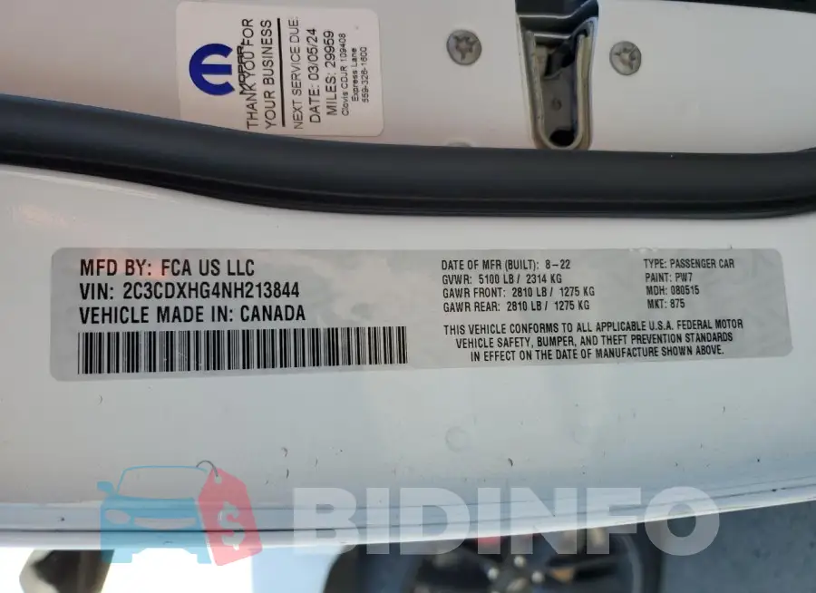 2C3CDXHG4NH213844 Photo# 12