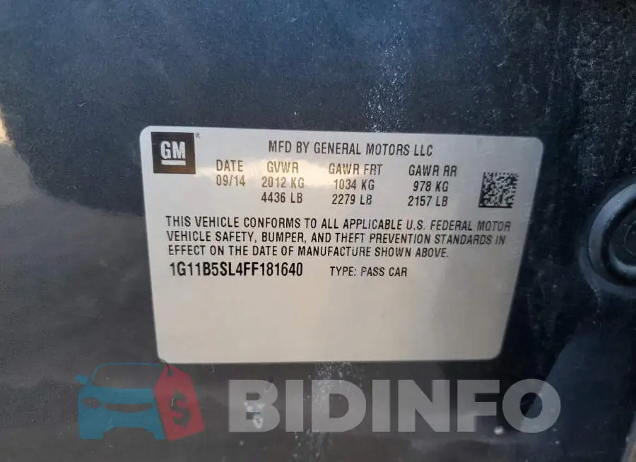 1G11B5SL4FF181640 Photo# 12