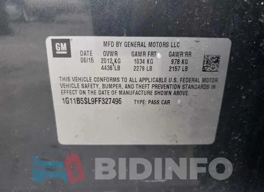 1G11B5SL9FF327496 Photo# 12
