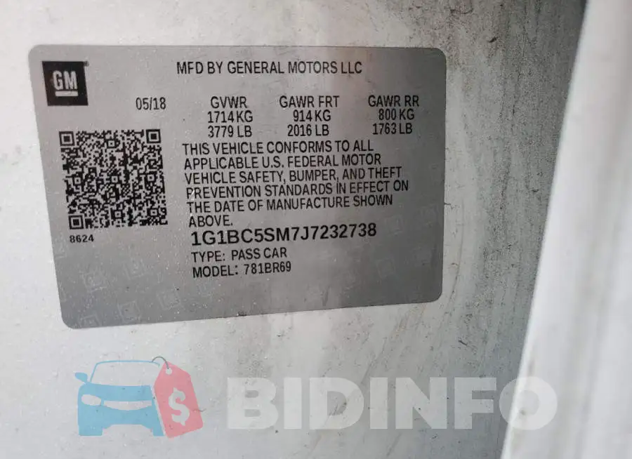 1G1BC5SM7J7232738 Photo# 12