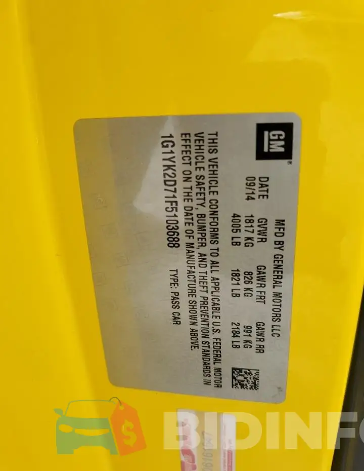 1G1YK2D71F5103688 Photo# 12