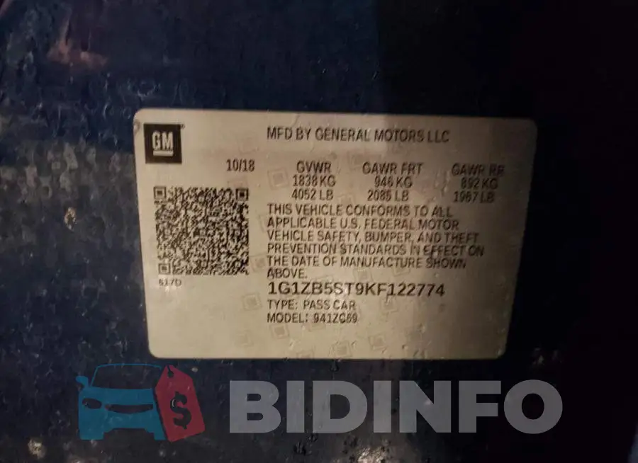 1G1ZB5ST9KF122774 Photo# 12