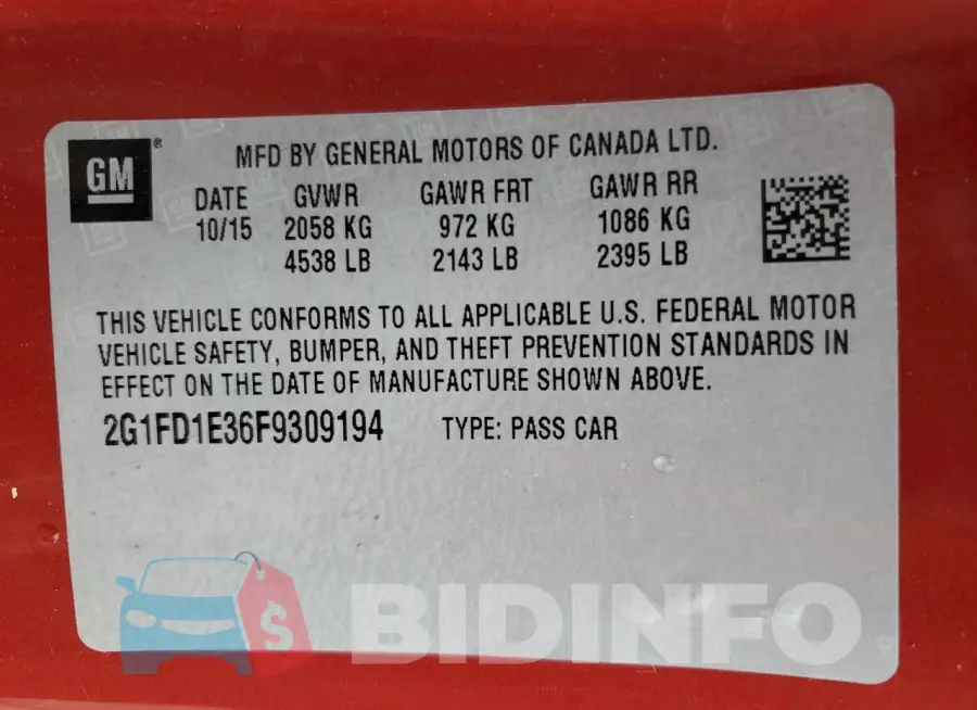 2G1FD1E36F9309194 Photo# 13