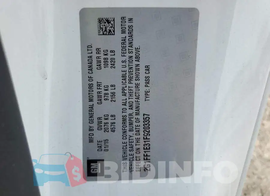 2G1FF1E31F9203357 Photo# 12