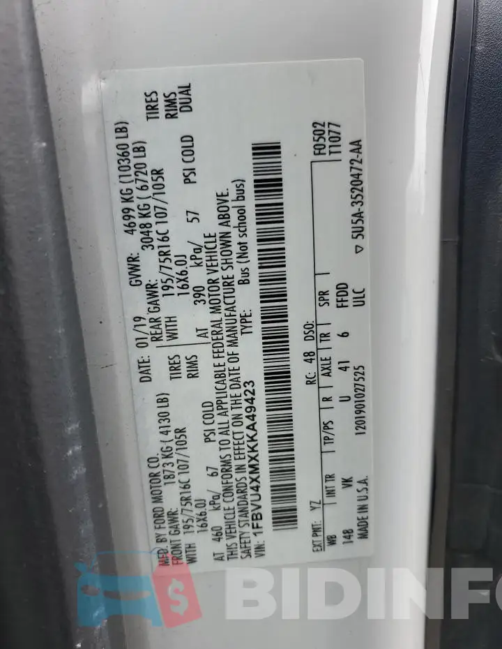 1FBVU4XMXKKA49423 Photo# 13