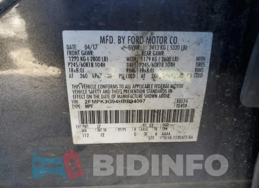 2FMPK3G94HBB94097 Photo# 13