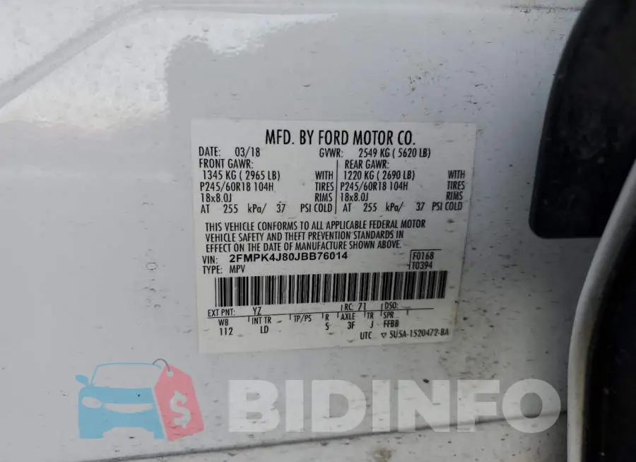2FMPK4J80JBB76014 Photo# 13