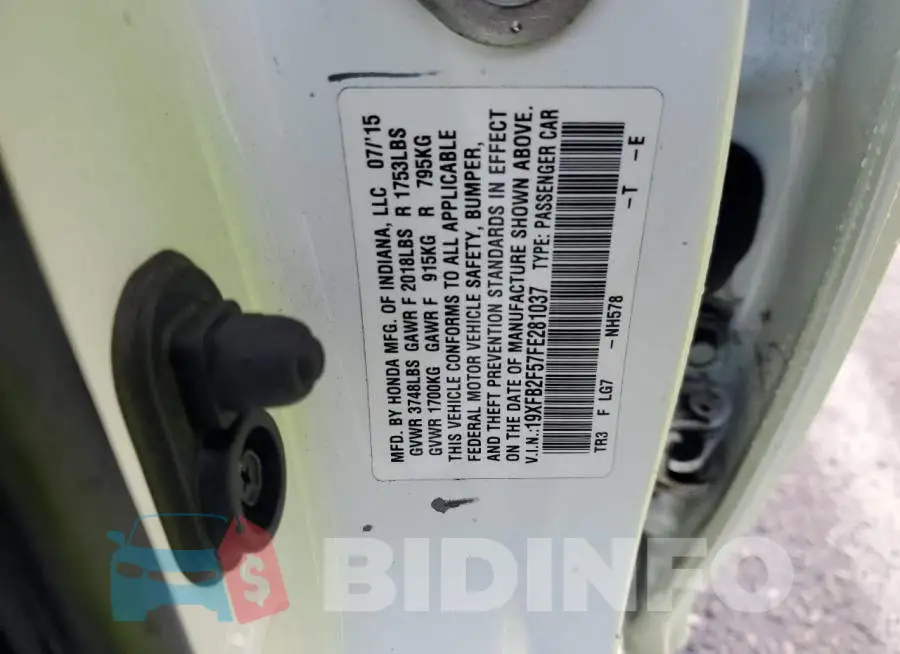 19XFB2F57FE281037 Photo# 12