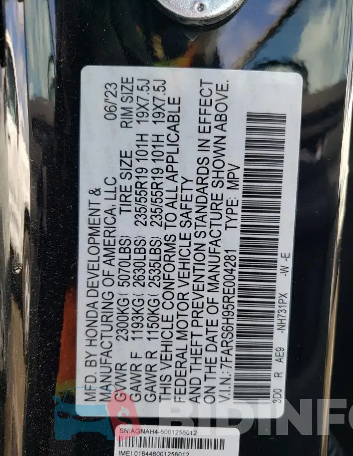 7FARS6H95RE004281 Photo# 13