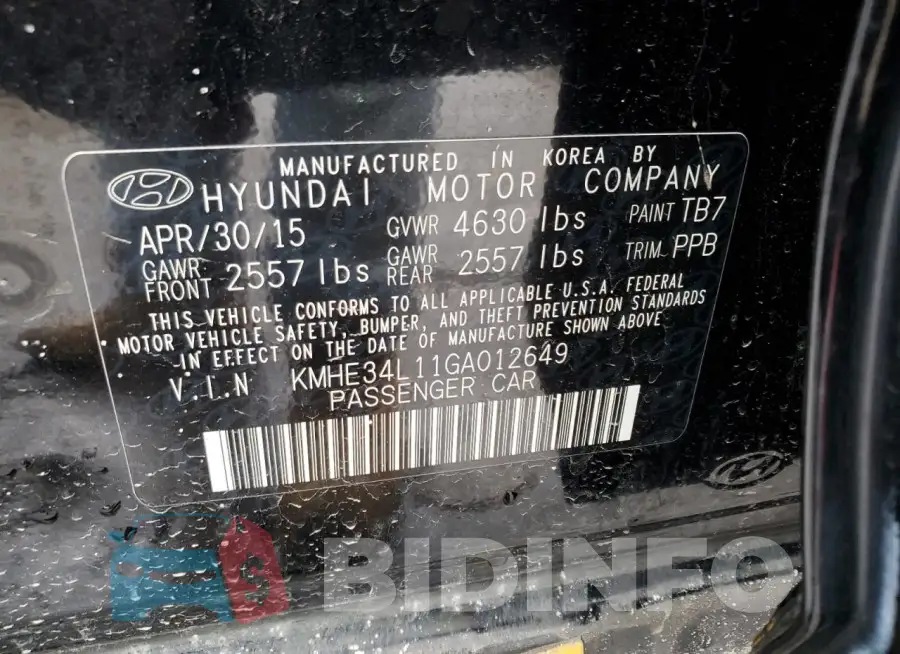 KMHE34L11GA012649 Photo# 12