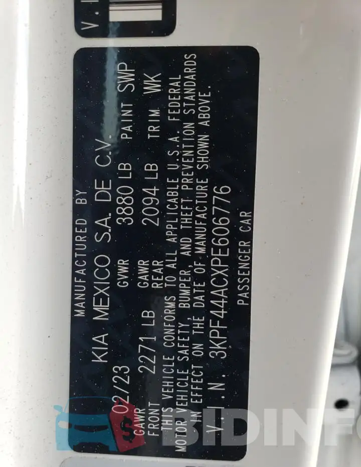 3KPF44ACXPE606776 Photo# 12