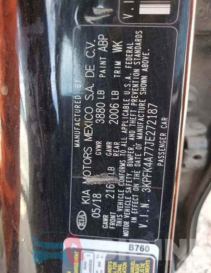 3KPFK4A77JE272187 Photo# 12