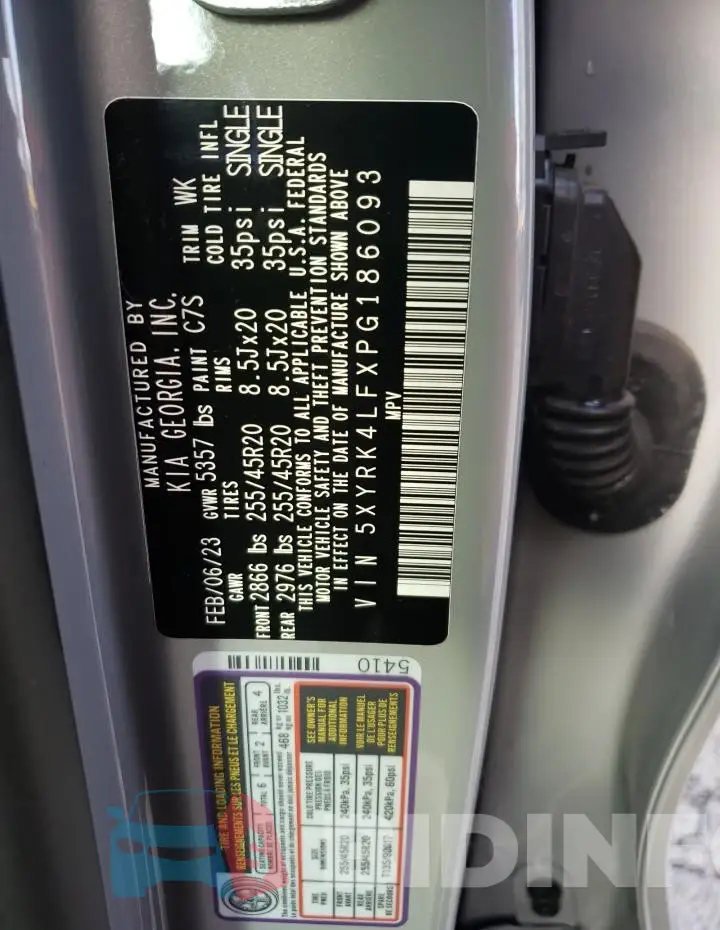 5XYRK4LFXPG186093 Photo# 13
