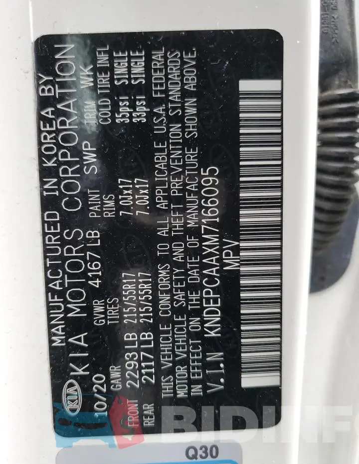 KNDEPCAAXM7166095 Photo# 12