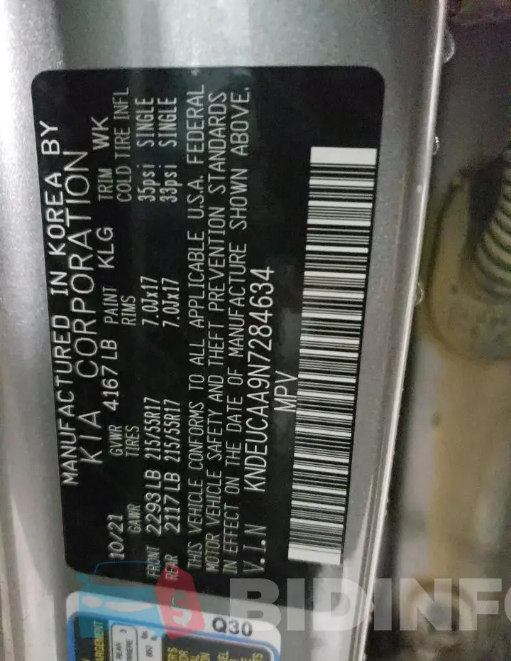 KNDEUCAA9N7284634 Photo# 12
