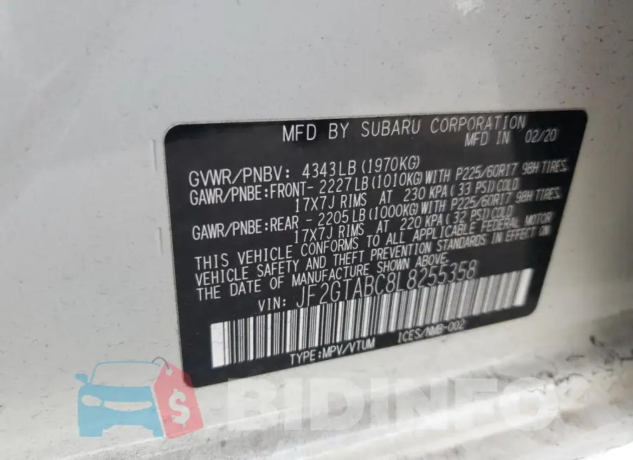 JF2GTABC8L8255358 Photo# 13
