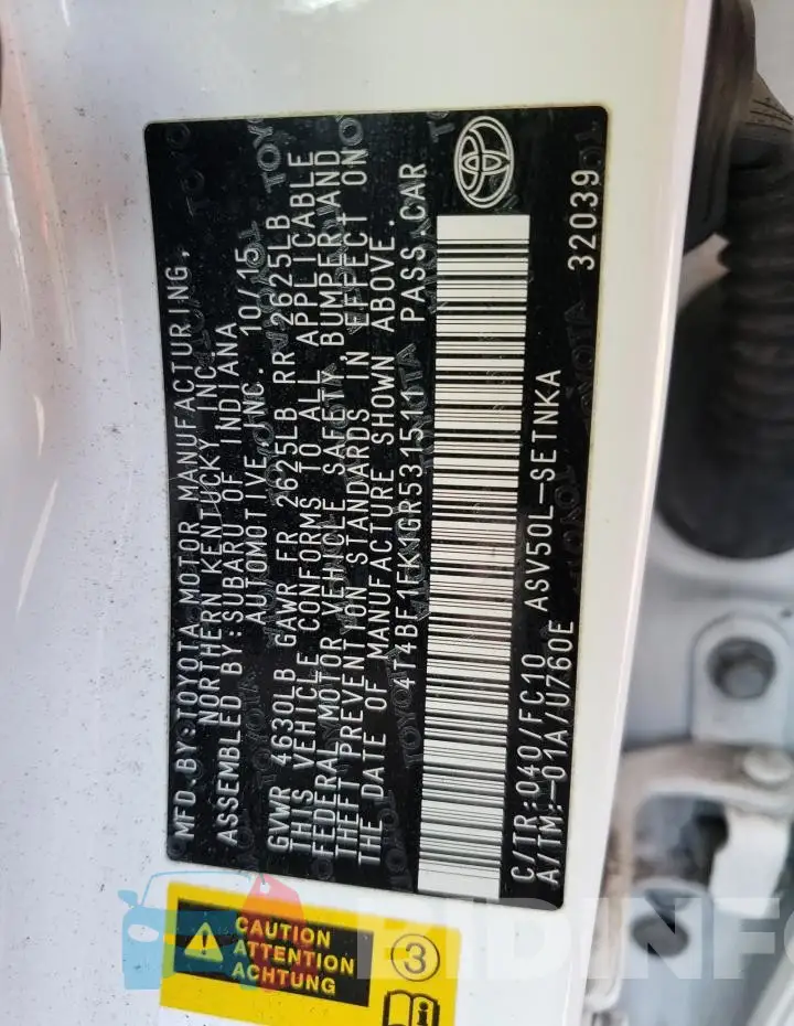 4T4BF1FK1GR531511 Photo# 12