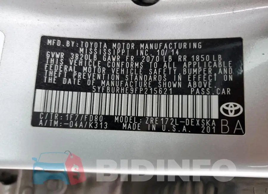 5YFBURHE9FP215621 Photo# 12