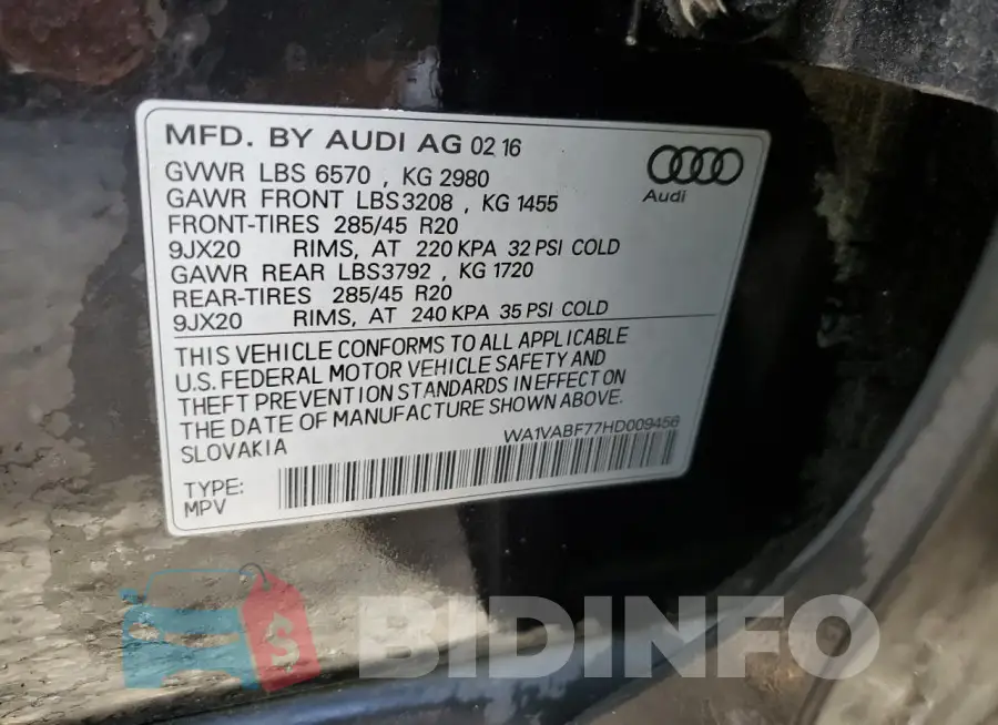 WA1VABF77HD009456 Photo# 14