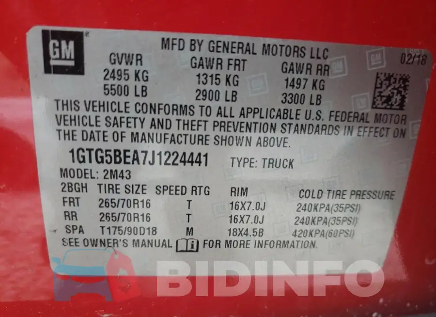 1GTG5BEA7J1224441 Photo# 13