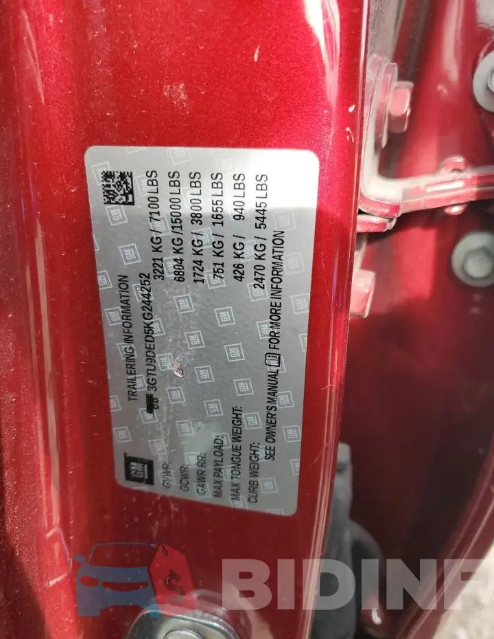 3GTU9DED5KG244252 Photo# 12