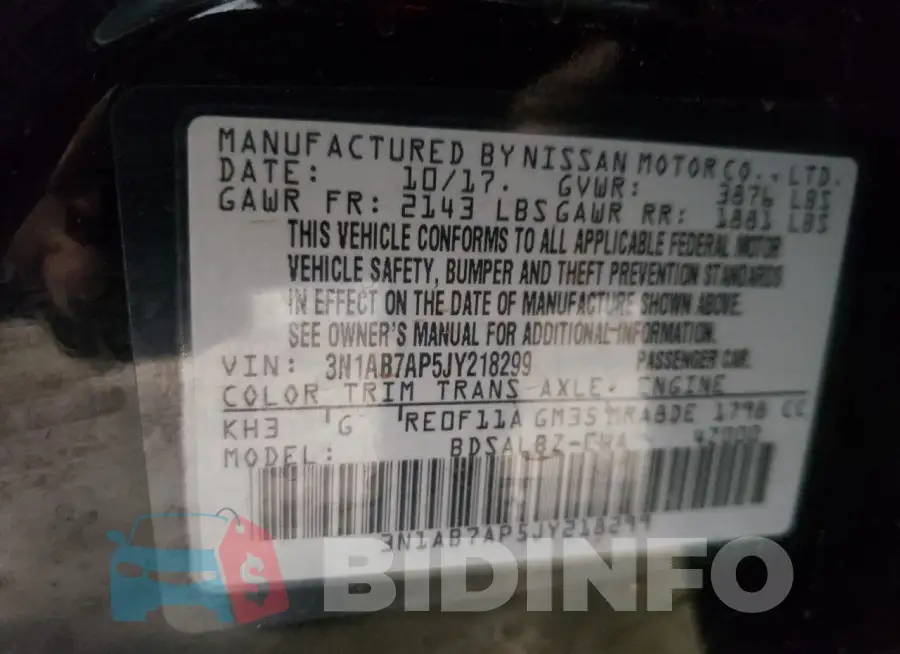 3N1AB7AP5JY218299 Photo# 13