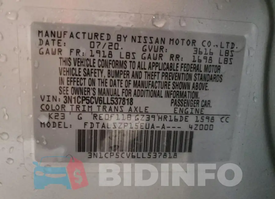 3N1CP5CV6LL537818 Photo# 13