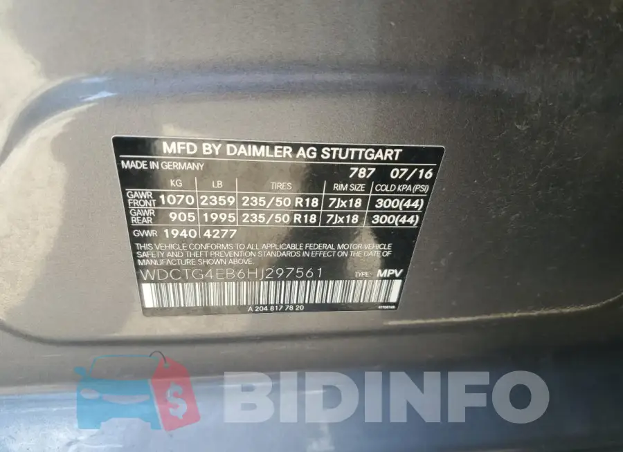 WDCTG4EB6HJ297561 Photo# 12