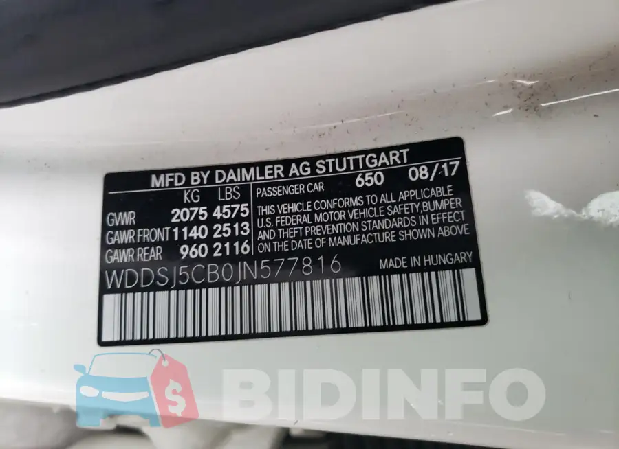 WDDSJ5CB0JN577816 Photo# 12